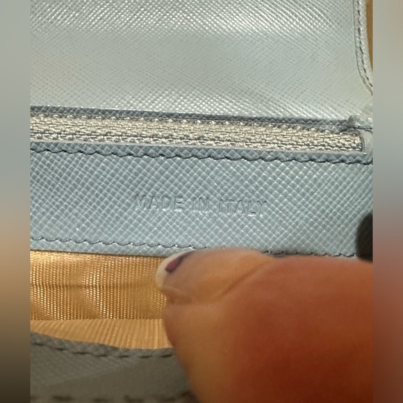 Prada Saffiano Periwinkle Enamel Continental Wallet W/Box & Authenticity Card - Picture 3 of 13